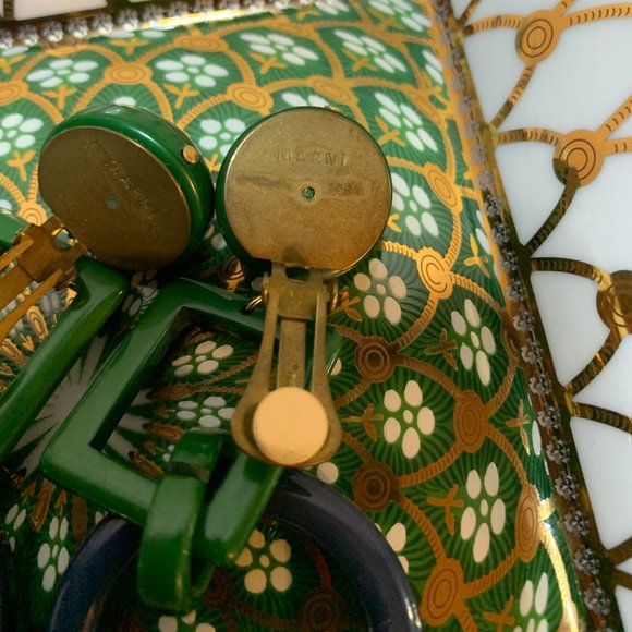 Marni green & blue clip-on earrings - Picture 3 of 5